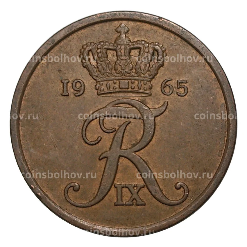 Монета 5 эре 1965 года Дания