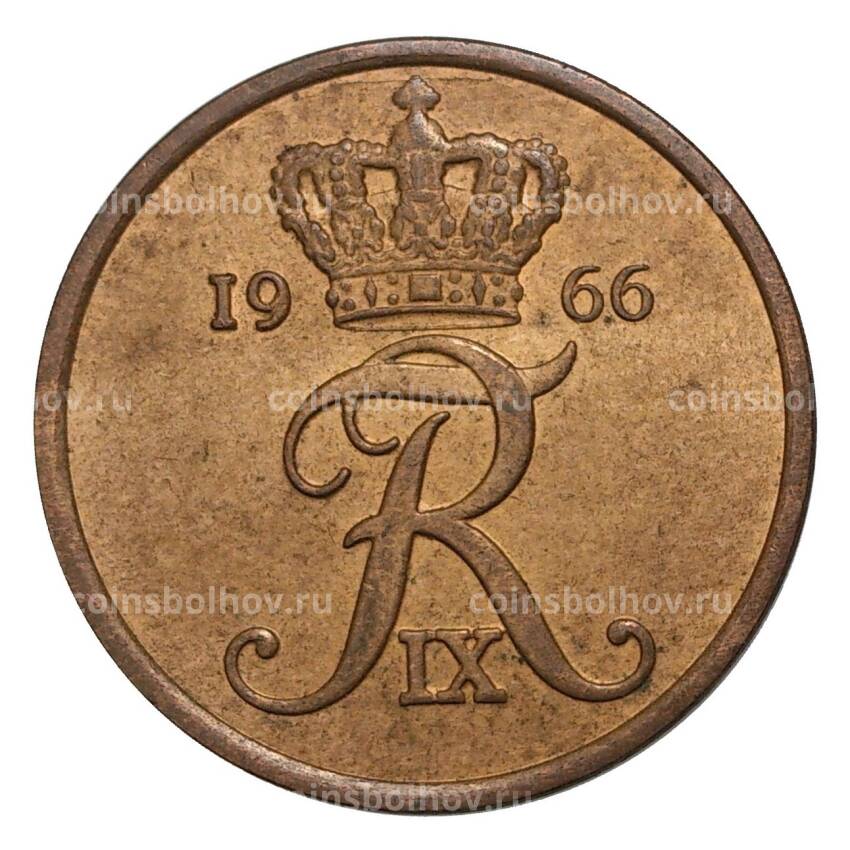 Монета 5 эре 1966 года Дания