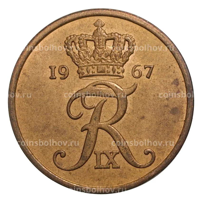 Монета 5 эре 1967 года Дания