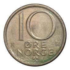 Монета 10 эре 1985 года Норвегия (реверс)