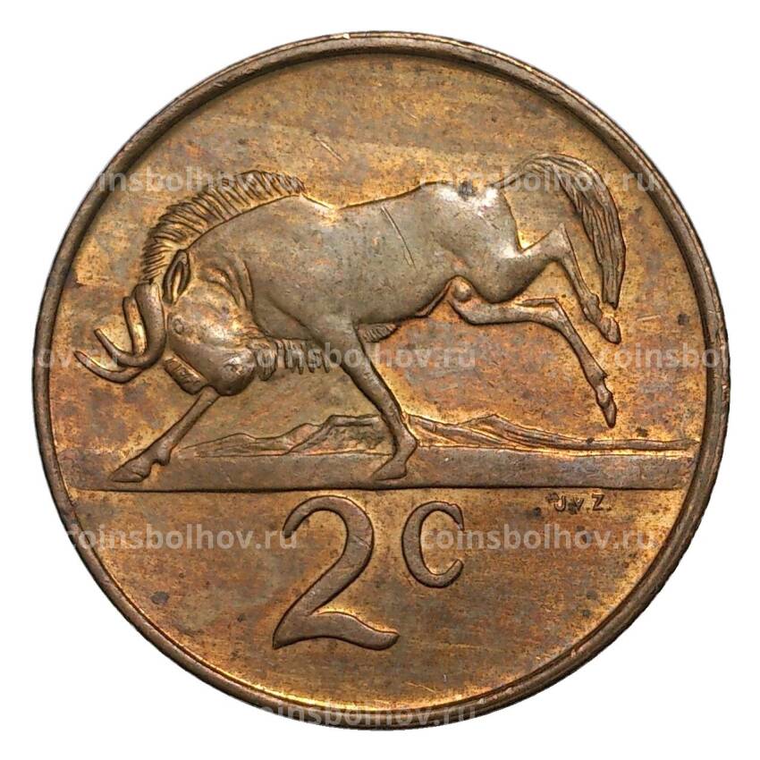 Монета 2 цента 1988 года ЮАР (вид 2)
