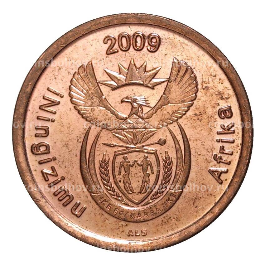 Монета 5 центов 2009 года ЮАР