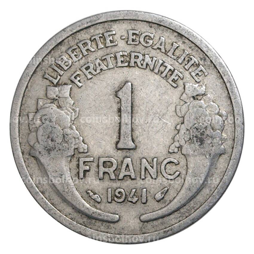 Монета 1 франк 1941 года Франция