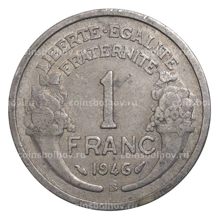 Монета 1 франк 1946 года В — Франция