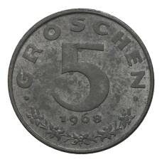 Монета 5 грошей 1968 года Австрия (аверс)