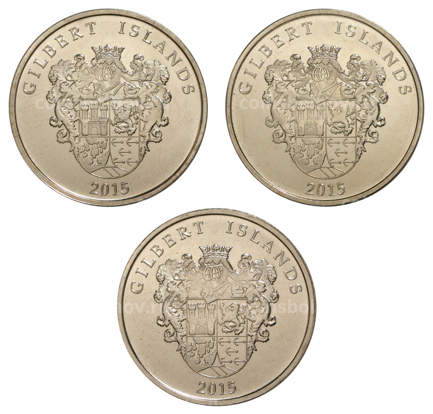 Набор монет 1 доллар 2015 года Острова Гилберта — Парусники (вид 2)