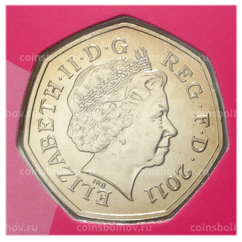 Монета 50 пенсов 2011 года XXX летние Олимпийские Игры в Лондоне — Конный спорт (в буклете) (вид 4)