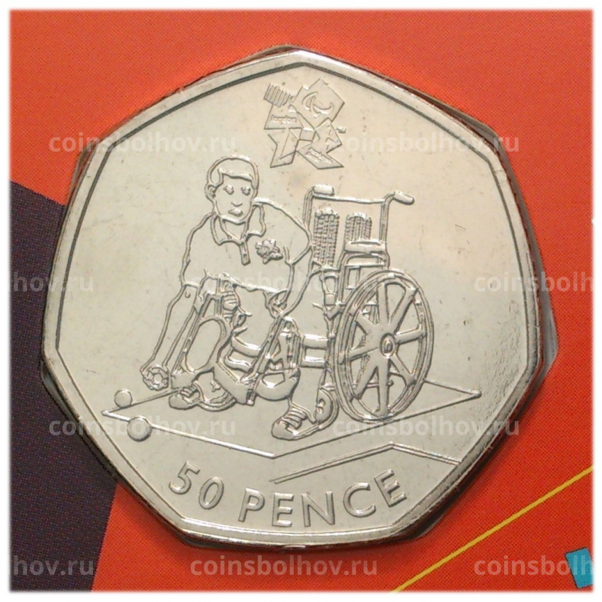 Монета 50 пенсов 2011 года XXX летние Олимпийские Игры в Лондоне — Бочче (в буклете) (вид 3)