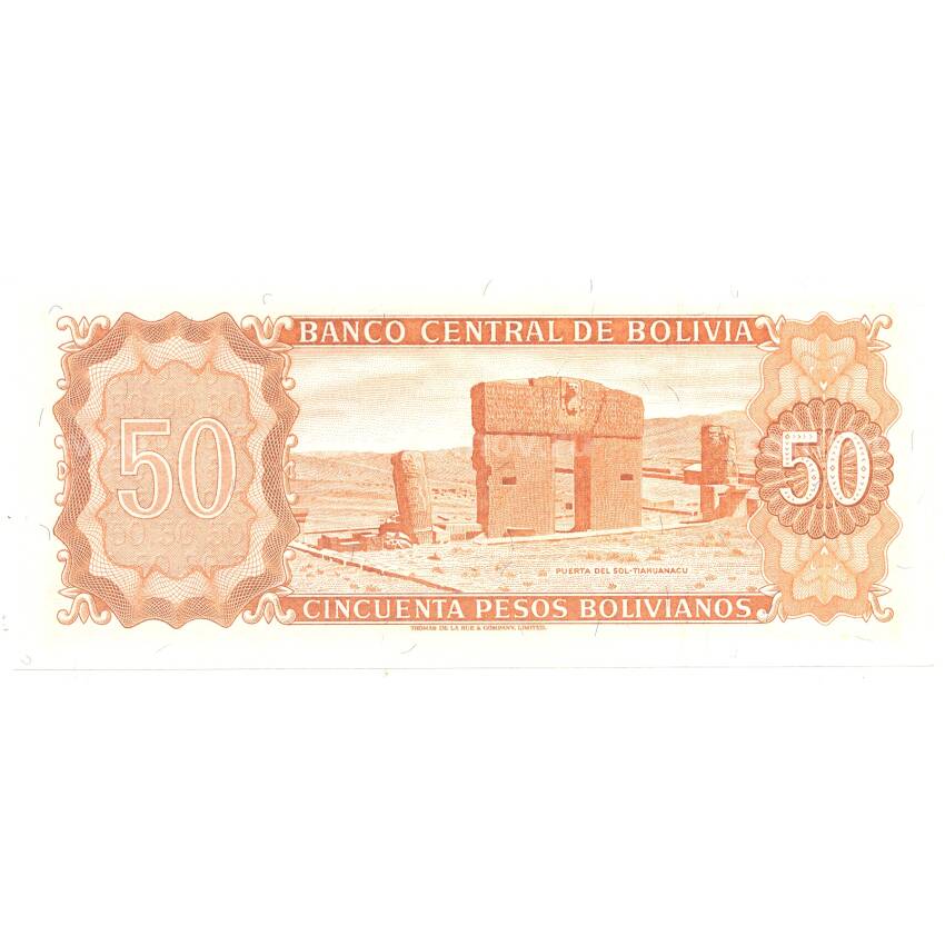 Банкнота 50 песо 1962 года Боливия (вид 2)