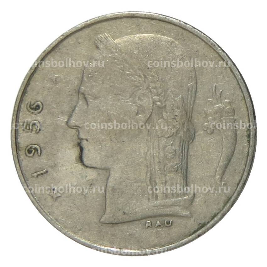 Монета 1 франк 1956 года Бельгия — Надпись на фламандском (BELGIE)