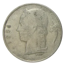 Монета 1 франк 1956 года Бельгия — Надпись на французском (BELGIQUE) (аверс)