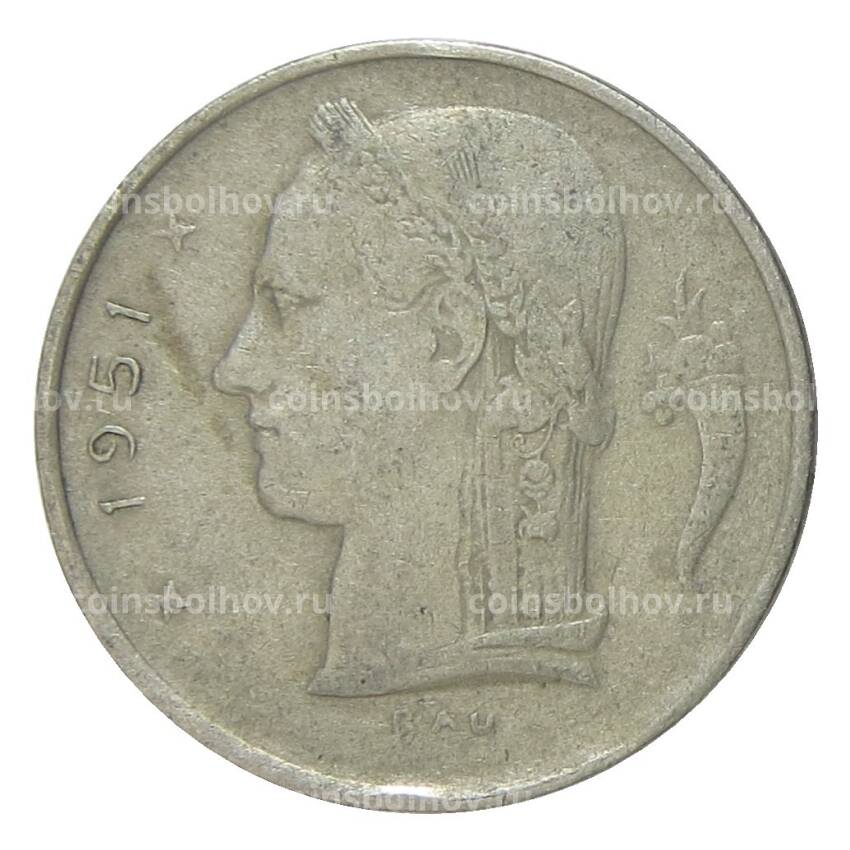 Монета 1 франк 1951 года Бельгия — Надпись на фламандском (BELGIE)
