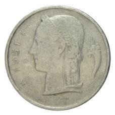 Монета 1 франк 1951 года Бельгия — Надпись на французском (BELGIQUE) (аверс)