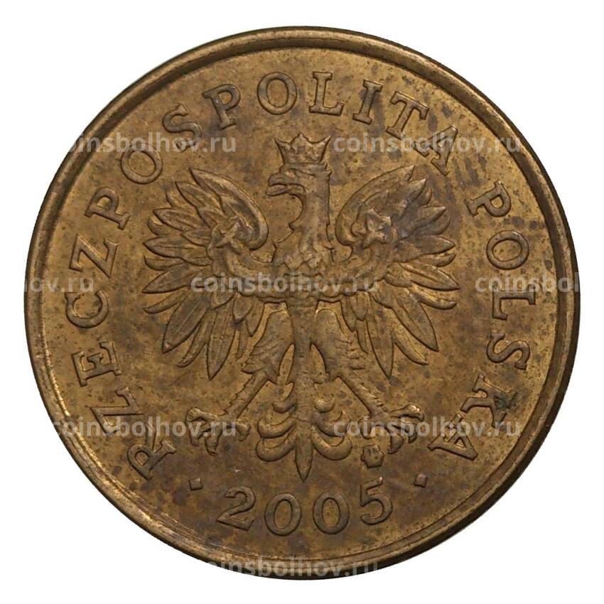 Монета 5 грошей 2005 года Польша