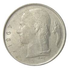Монета 1 франк 1967 года Бельгия — Надпись на французском (BELGIQUE) (аверс)