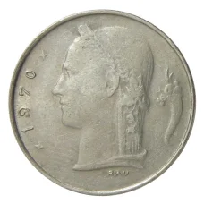 Монета 1 франк 1970 года Бельгия — Надпись на французском (BELGIQUE) (аверс)