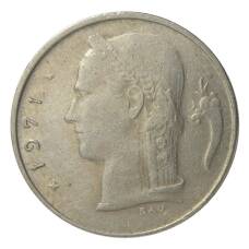 Монета 1 франк 1971 года Бельгия — Надпись на фламандском (BELGIE) (аверс)