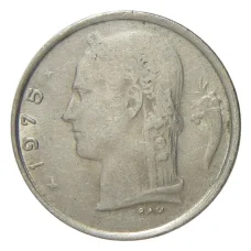 Монета 1 франк 1975 года Бельгия — Надпись на фламандском (BELGIE) (аверс)