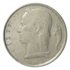 Монета 1 франк 1977 года Бельгия — Надпись на фламандском (BELGIE) (аверс)