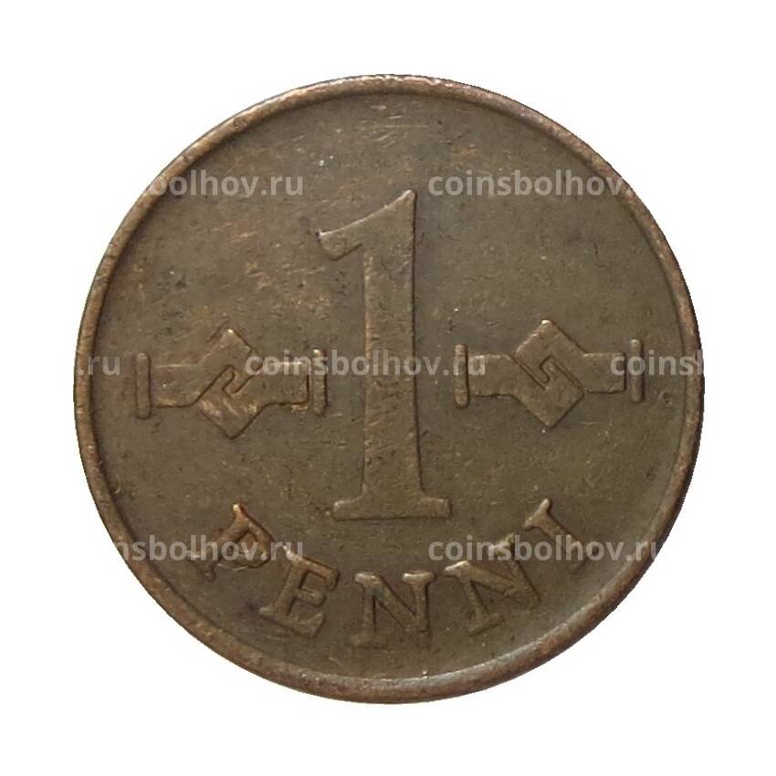 Монета 1 пенни 1963 года Финляндия (вид 2)