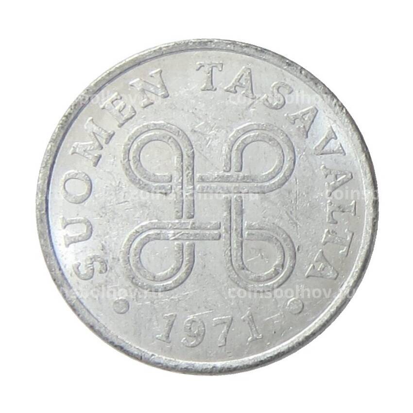 Монета 1 пенни 1971 года Финляндия