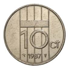 Монета 10 центов 1987 года Нидерланды (аверс)