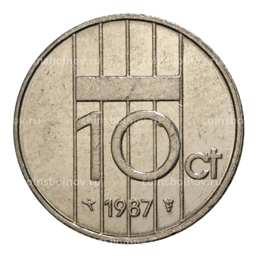 Монета 10 центов 1987 года Нидерланды