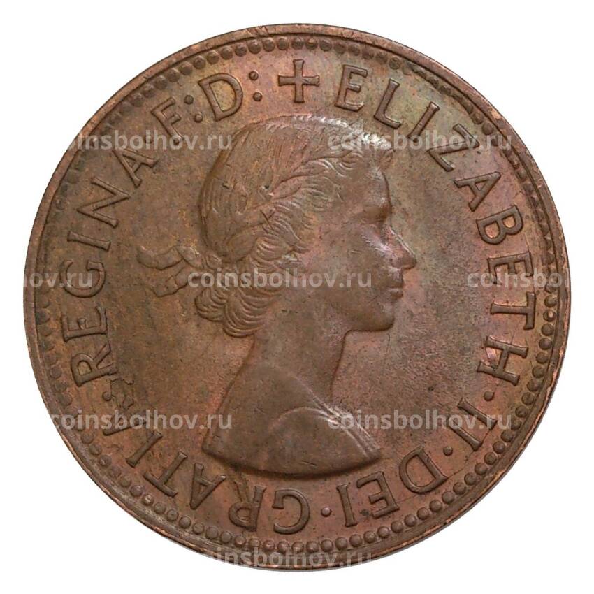 Монета 1/2 пенни 1960 года Австралия (вид 2)
