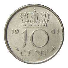 Монета 10 центов 1961 года Нидерланды (аверс)