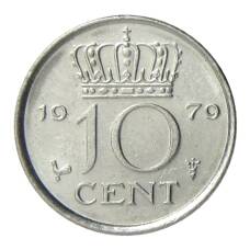 Монета 10 центов 1979 года Нидерланды (аверс)