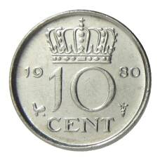 Монета 10 центов 1980 года Нидерланды (аверс)