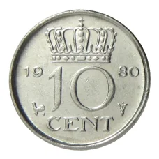 Монета 10 центов 1980 года Нидерланды (аверс)