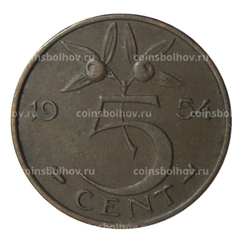 Монета 5 центов 1954 года Нидерланды
