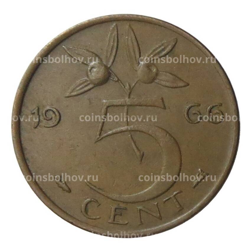 Монета 5 центов 1966 года Нидерланды