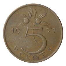 Монета 5 центов 1971 года Нидерланды (аверс)