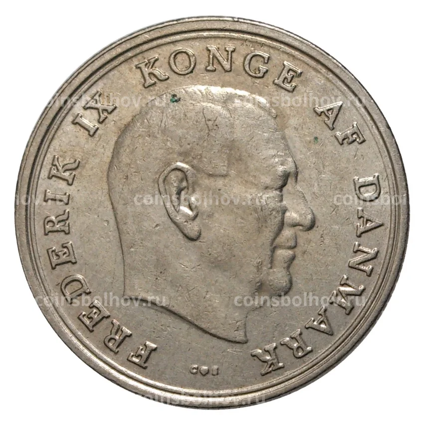 Монета 1 крона 1966 года Дания (вид 2)