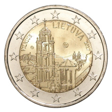 Монета 2 евро 2017 года Литва — Вильнюс (аверс)