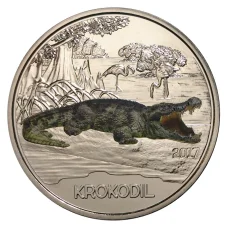 Монета 3 евро 2017 года Австрия «Животные со всего мира — Крокодил» (аверс)