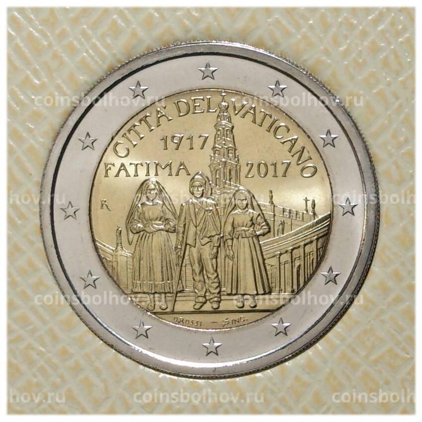 Монета 2 евро 2017 года Ватикан «100 лет Фатимским явлениям Девы Марии» (в буклете)