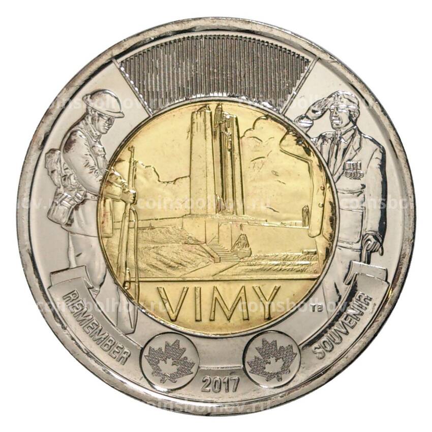 Монета 2 доллара 2017 года Канада «100 лет Битве при Вими»