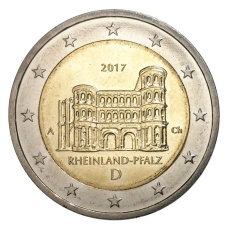 Монета 2 евро 2017 года А Германия «Федеральные земли Германии — Рейнланд-Пфальц» (аверс)