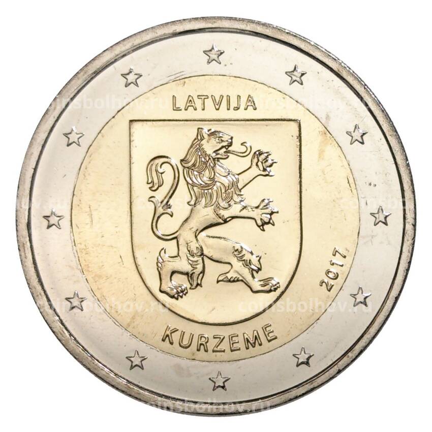 Монета 2 евро 2017 года Латвия «Исторические области Латвии — Курземе»