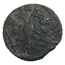 Монета Полушка 1735 года— БРАК (двойной удар) (реверс)