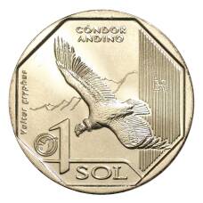 Монета 1 соль 2017 года «Фауна Перу — Андский кондор» (аверс)