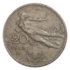 Монета 20 чентезимо 1912 года Италия (аверс)