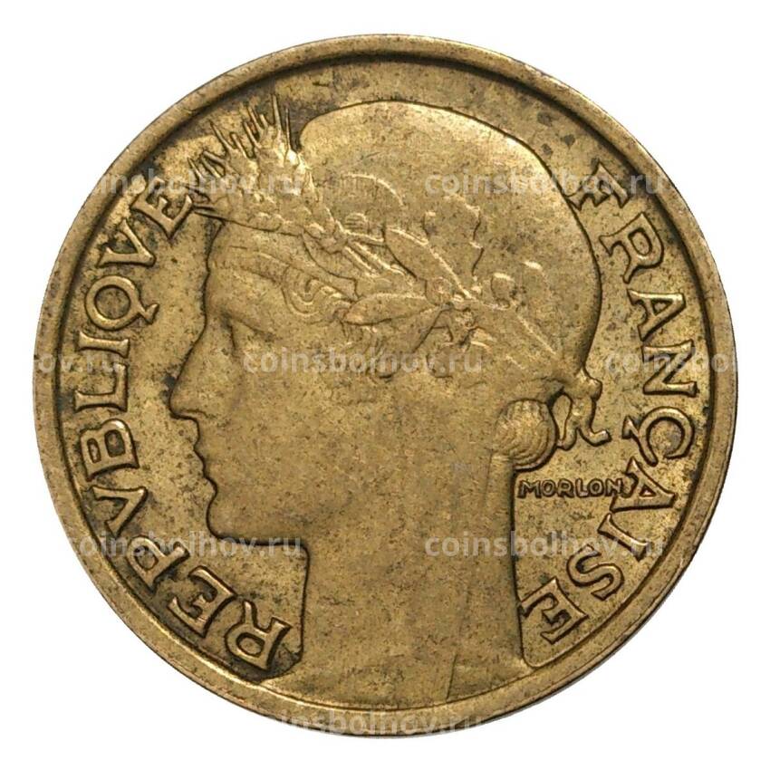 Монета 50 сантимов 1932 года Франция — закрытые 9 и 2 в дате (вид 2)