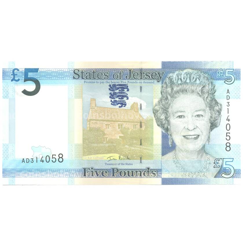 Банкнота 5 фунтов 2010 года Джерси