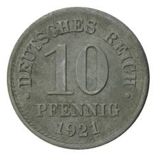 Монета 10 пфеннигов 1921 года Германия (аверс)