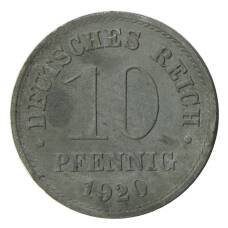 Монета 10 пфеннигов 1920 года Германия (аверс)