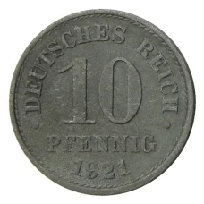 Монета 10 пфеннигов 1921 года Германия (аверс)